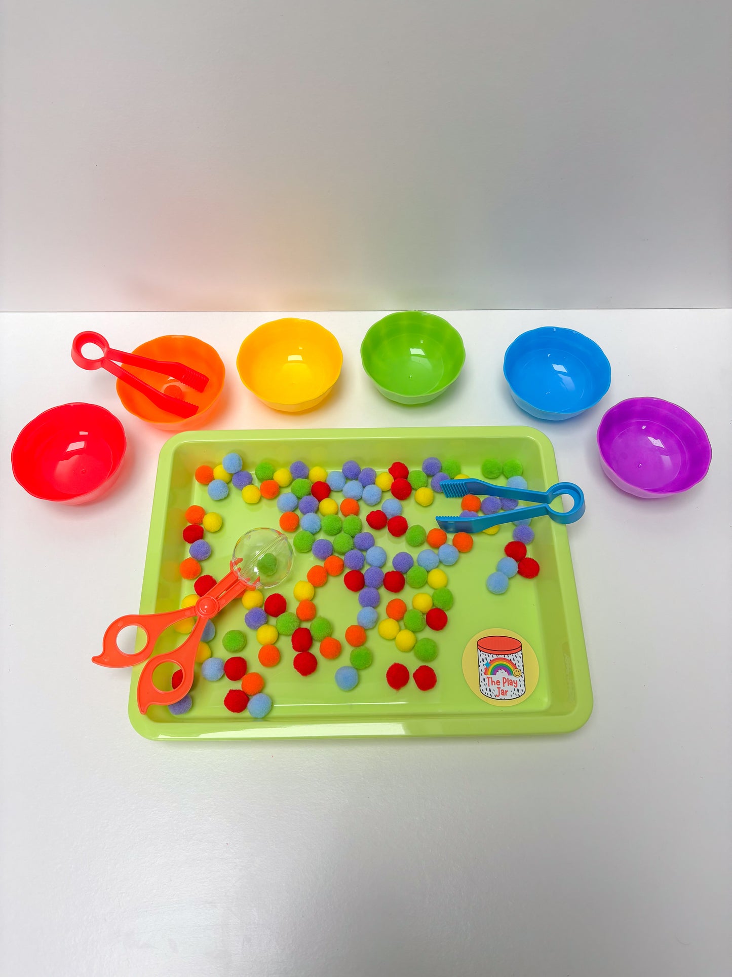 Rainbow Pom Pom Sorting Set