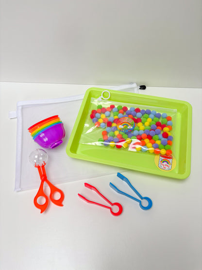 Rainbow Pom Pom Sorting Set