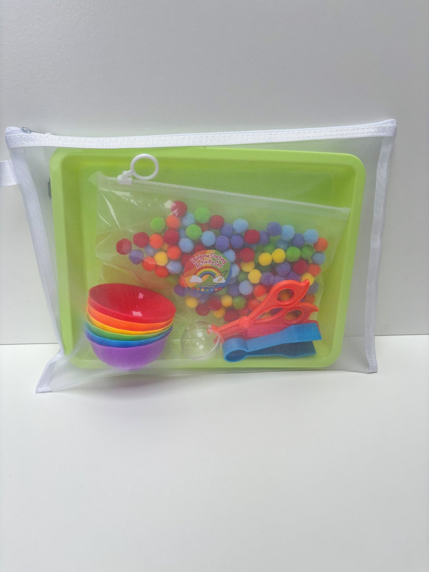 Rainbow Pom Pom Sorting Set